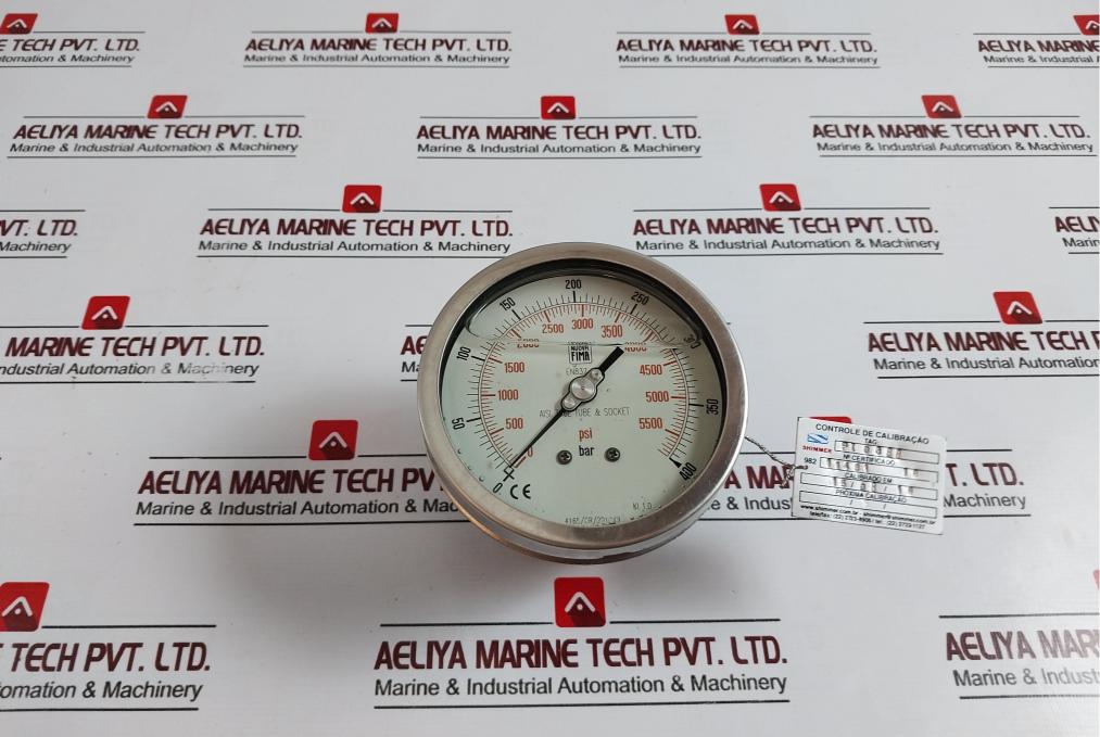 Nuova Fima En837-1 Pressure Gauge 0-5500 Psi / 0-400 Bar Aisi 316L