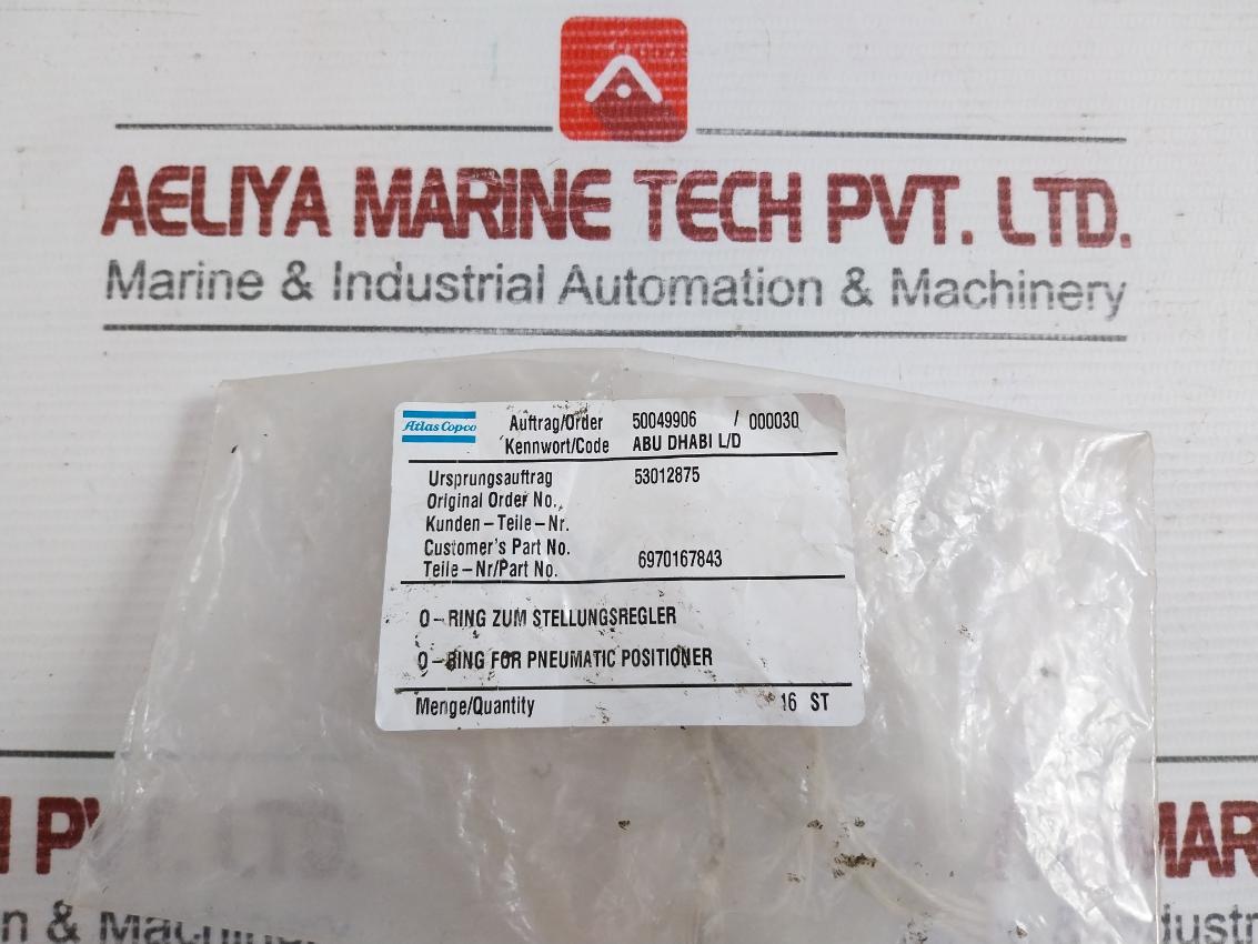 O-ring Pneumatic Positioner Seal Kit Atlas Copco 6970167843