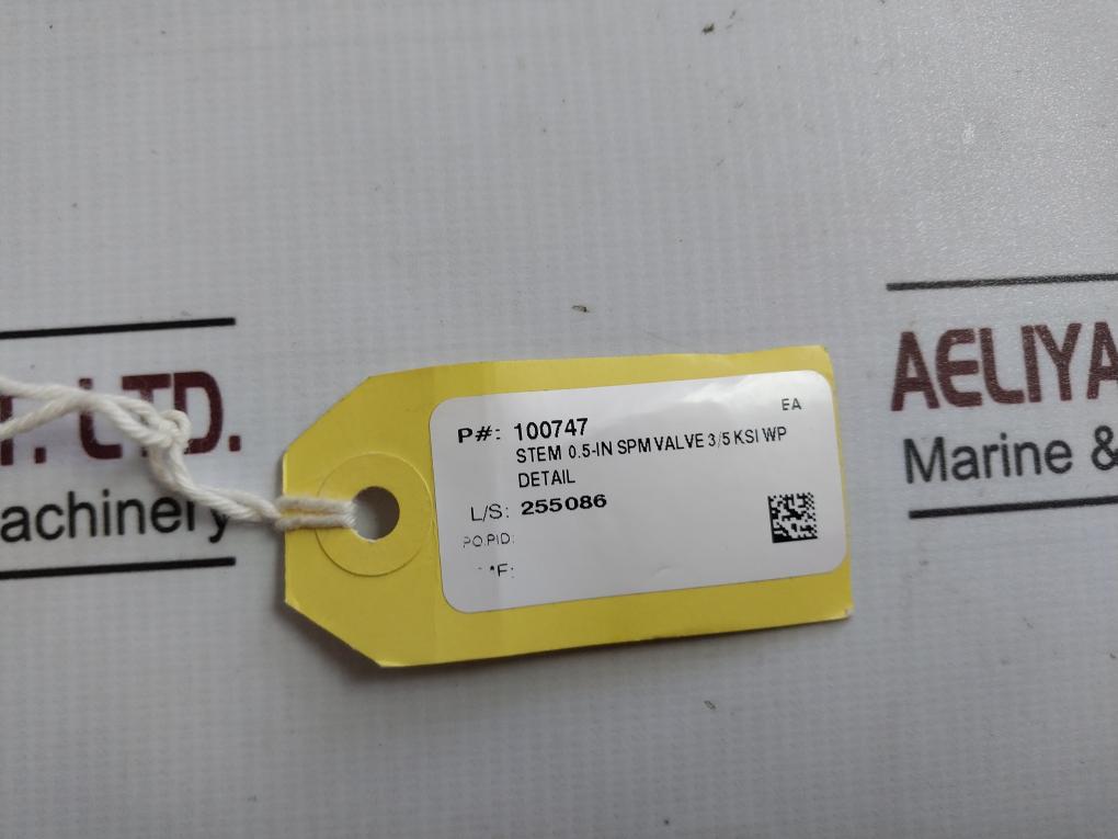 Oceaneering 100747 Stem Spm Valve 3/5 Ksi Wp