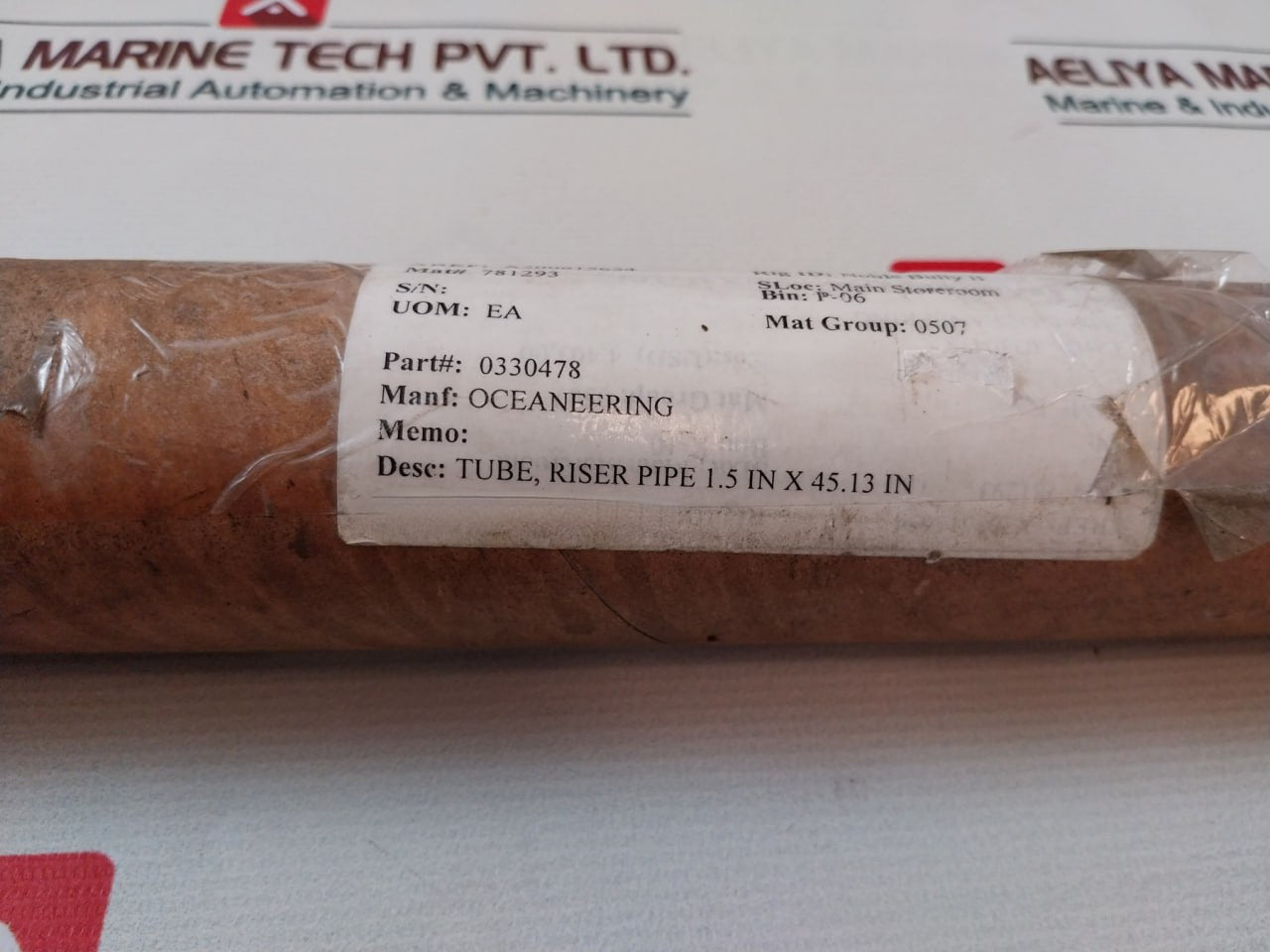 Oceaneering 0330478 Riser Pipe Tube 1.5 In X 45.13 In