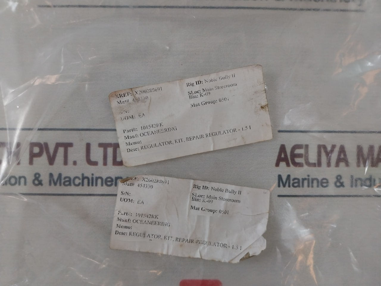 Oceaneering 100622-sk Manual Regulator Seal Valve Repair Kit 101542Rk