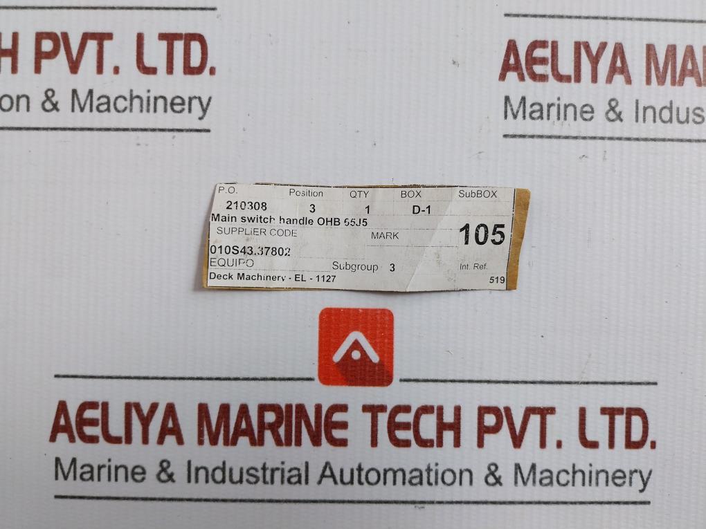 Ohb 65J5 Low Voltage Main Switch Handle Abb