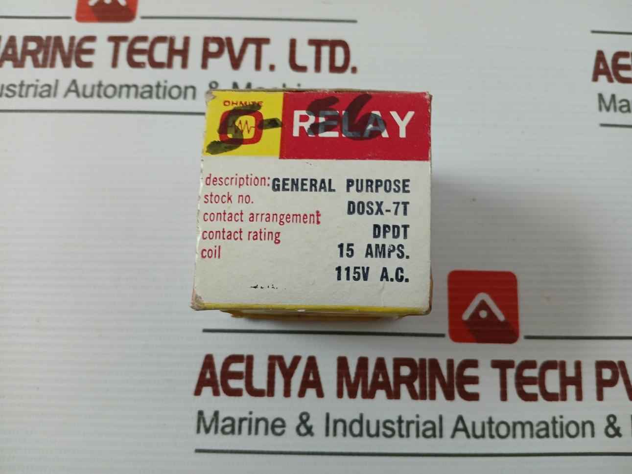 Ohmite Dosx-7T Relay Switch Industrial Control Dpdt 115 Vac