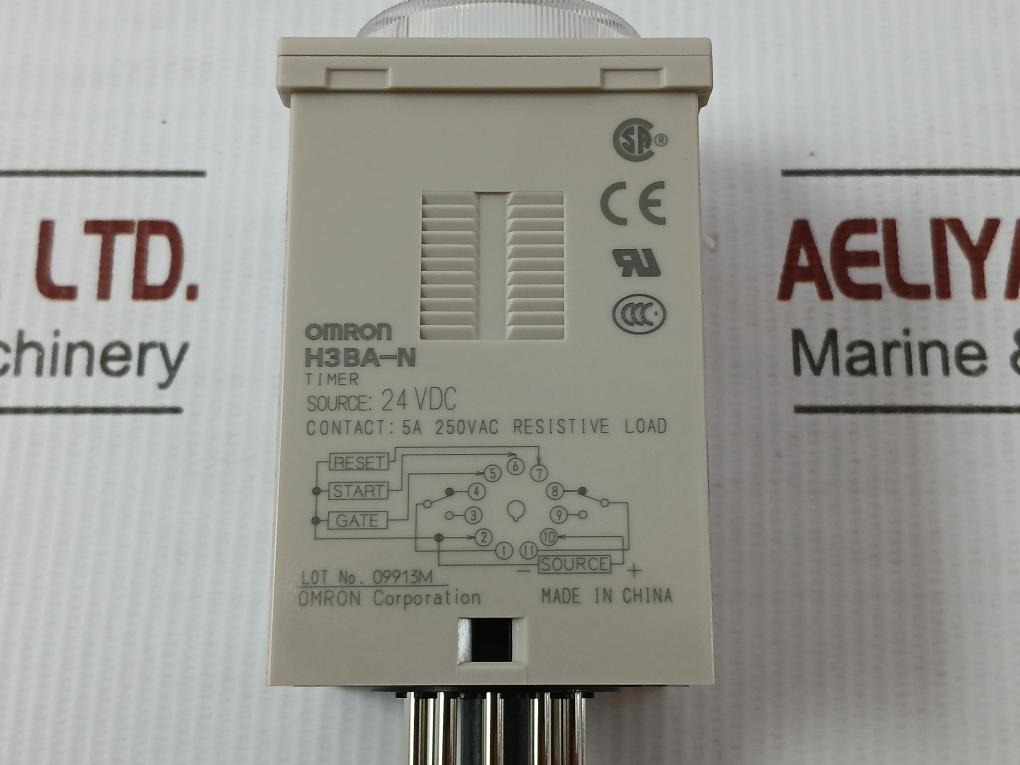 Omron Analog Timer Relay 24 Vdc 1.2Sec To 300Hr 5A H3Ba-n