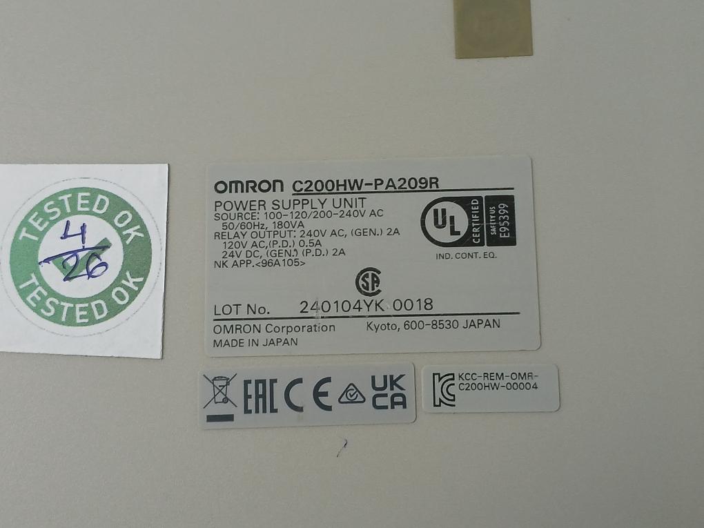 Power Supply Unit C200Hw-pa209R Omron 50/60Hz
