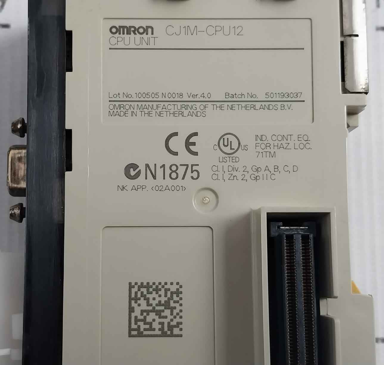 Omron Cj1m-cpu12 Programmable Logic Controller Ver 4.0