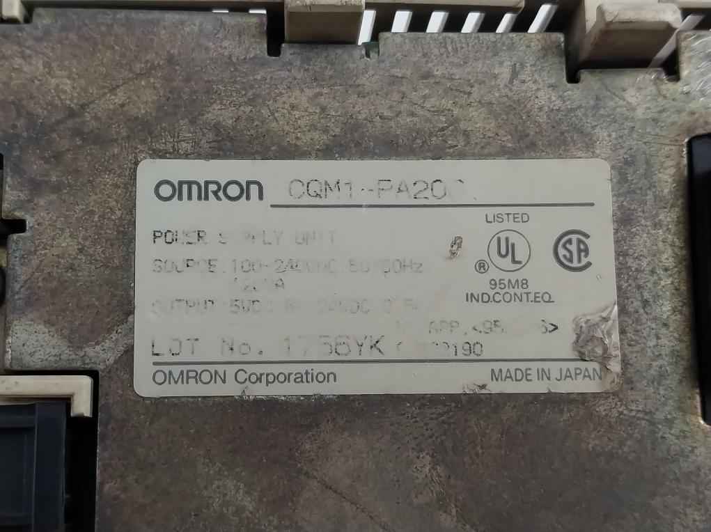 Omron Cqm1-pa206 Power Supply Unit 50/60Hz 100-240Vac
