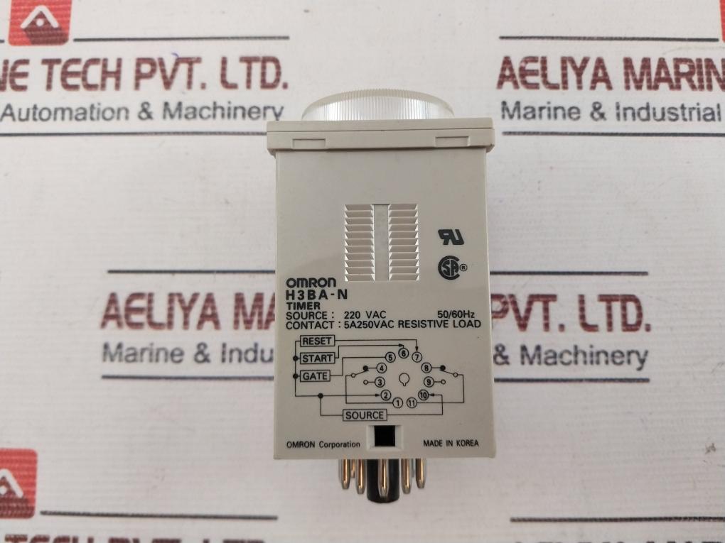 Omron H3Ba-n Timer 0-1.2 Min 5A 220Vac 50/60Hz