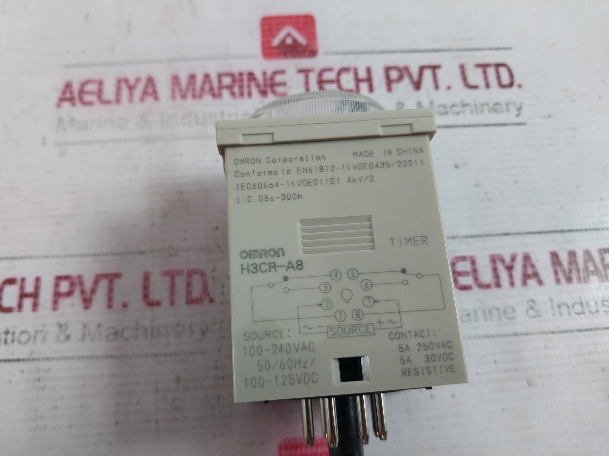 Omron H3Cr-a8 Solid-state Timer 100-240Vac 50/60Hz/ 100-125Vdc 5A 3C3Vkk9D