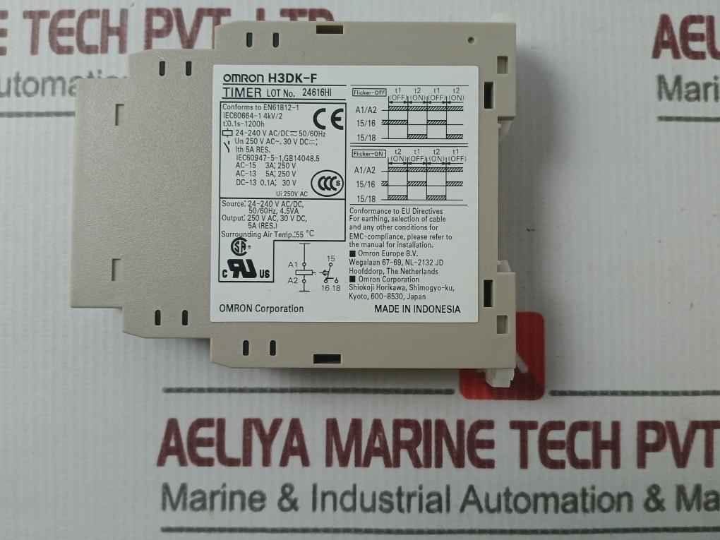 Omron H3Dk-f Timer 0.1S-1200H 250V Ac 30V Dc 5A 3264626-8A