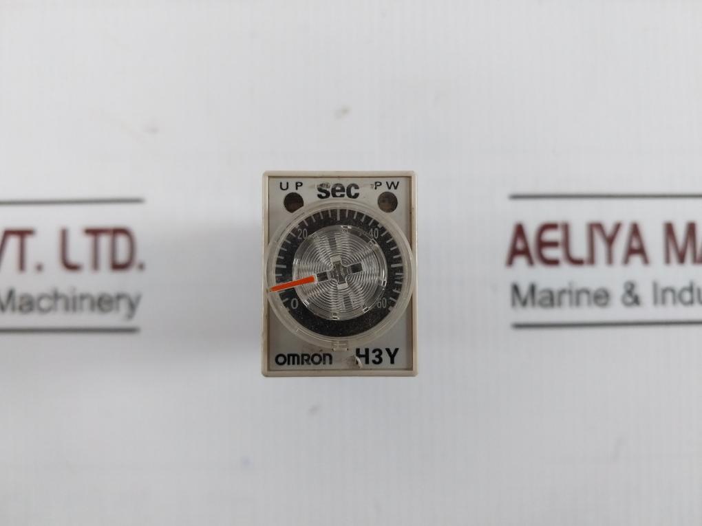 Omron H3y-2 Timer With Base Ac200-230v 50/60hz Ac250v, Dc30v 5a 0-60 Sec 2.5kv/2