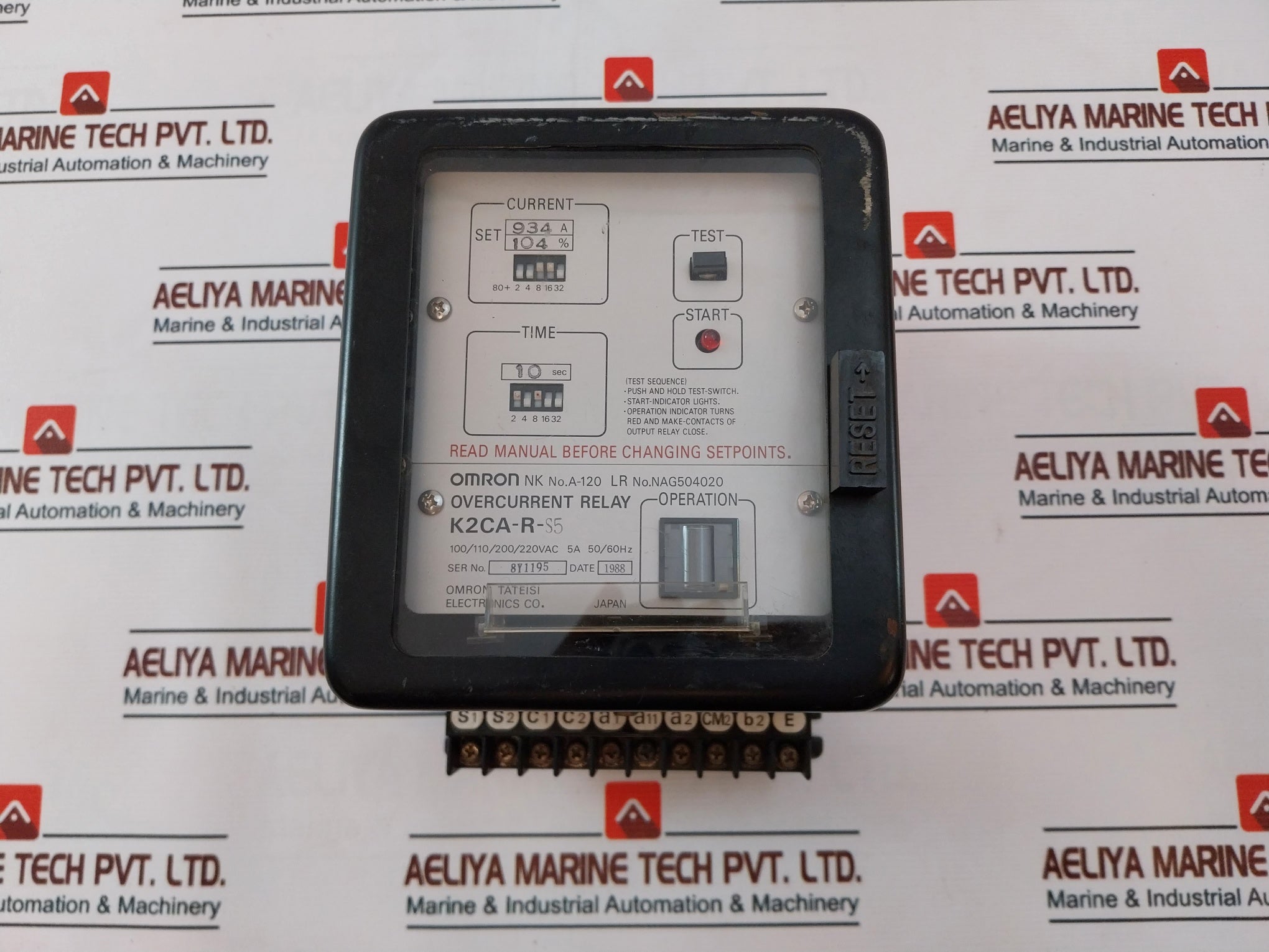 Omron K2Ca-r-s5 Overcurrent Relay 100/110/200/220Vac 5A 50/60Hz