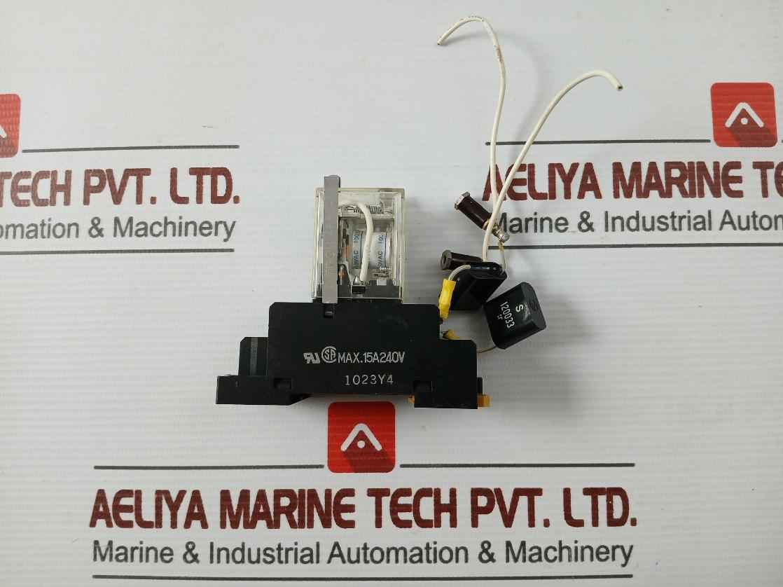 Omron Ly2 Relay With A Socket Base 100/110 Vac
