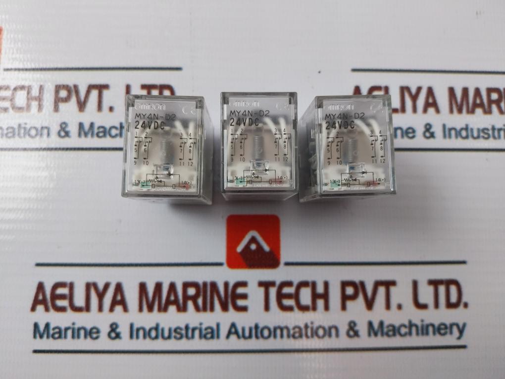 Lot of 3X Omron MY4N-D2 Relay 24Vdc