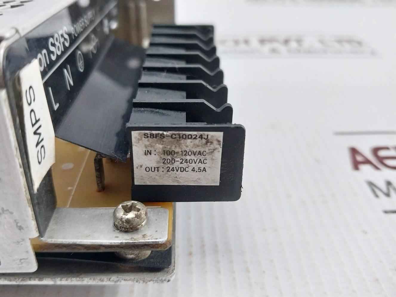 Omron S8fs-c10024j Power Supply Unit In 100-120vac Out 24vdc 4.5a