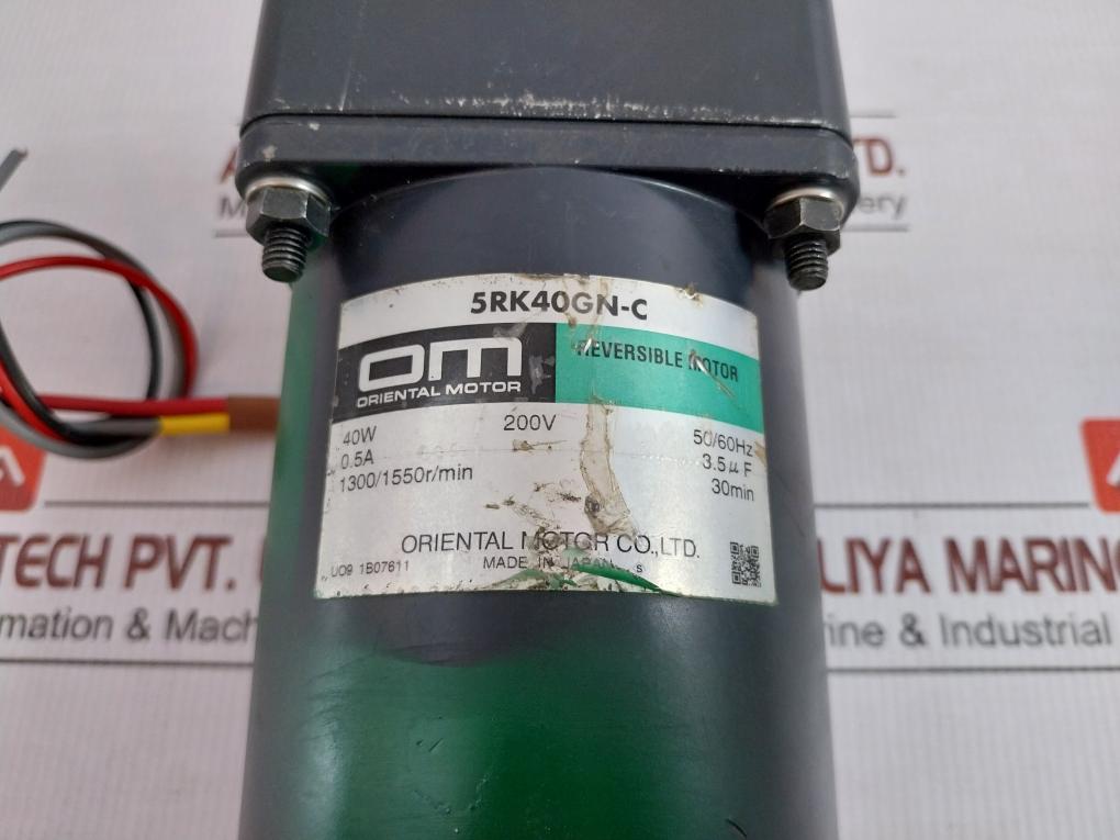 Oriental Motor 200V 50/60Hz Reversible Motor With Gear Head 5Rk40Gn-c