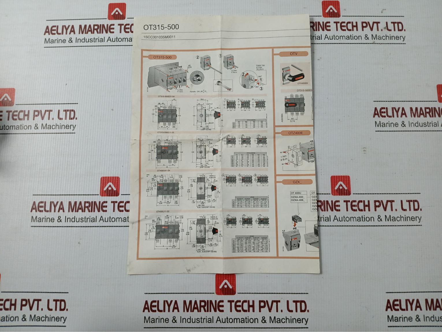 Ot315E03Wp Abb 690V 50-60Hz Base Mounted Switch-disconnector