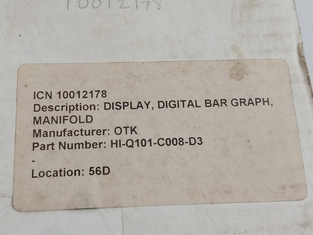 Hi-q101-c008-d3 Digital Bar Graph Display Revision A 0-3000 Psi Otek