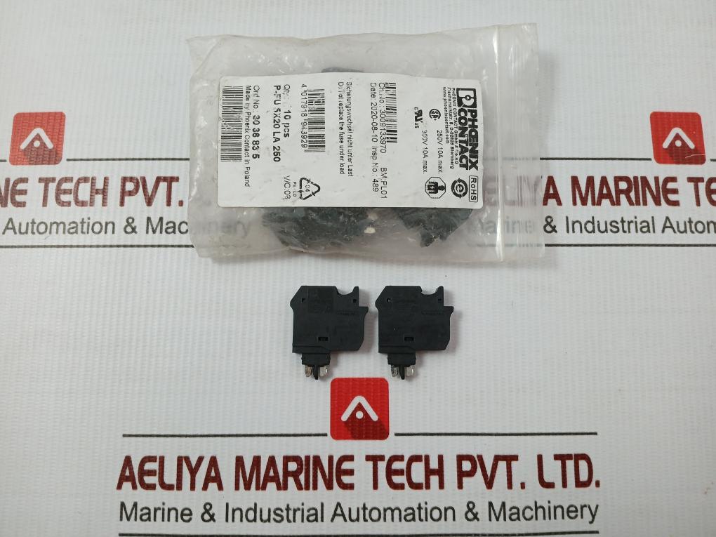 Pack Of 10X Fuse Plug P-fu 5X20 La 250 Phoenix Contact 250V 10A Max