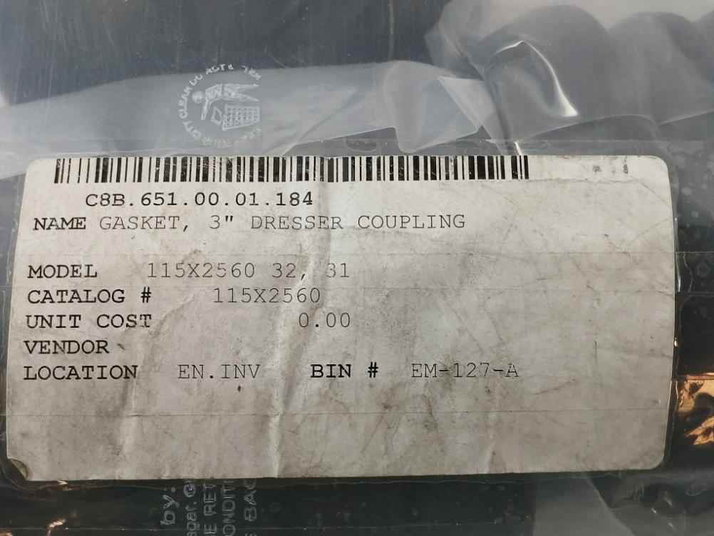 Pack Of 2X 115X2560 3 Inch Dresser Coupling Gasket Grade 1199