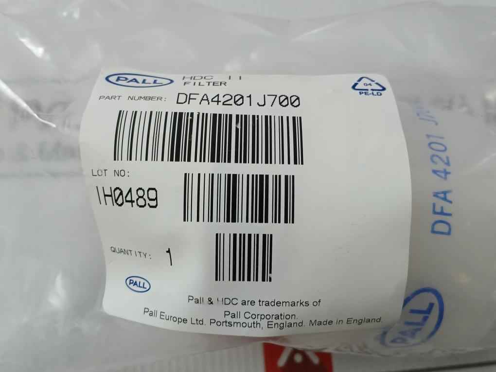 Pall Dfa4201 J/00 Hdc Ii Capsule Filter Ih0489003 5 Bars ( 75 Psig)
