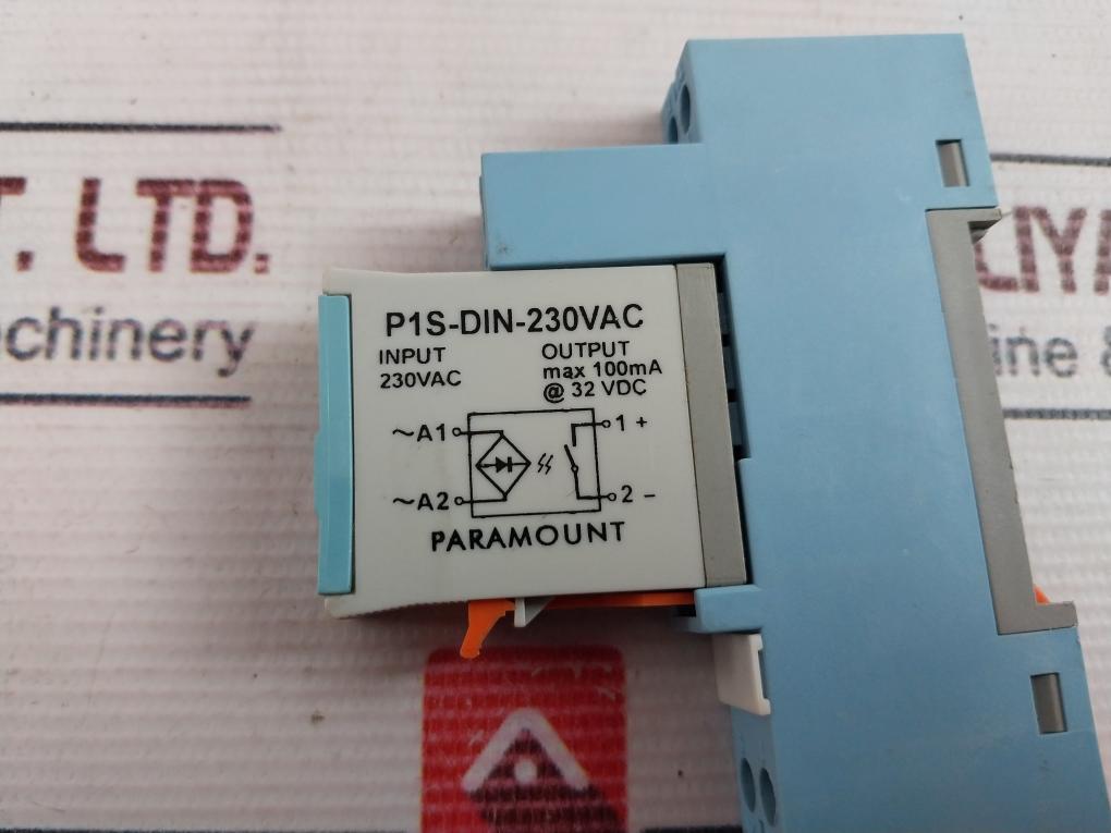 Paramount P1S-din-230Vac Voltage Relay With Base 32 Vdc