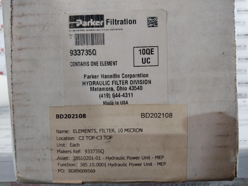 Parker 933735q Hydraulic Filter Element Bd202108
