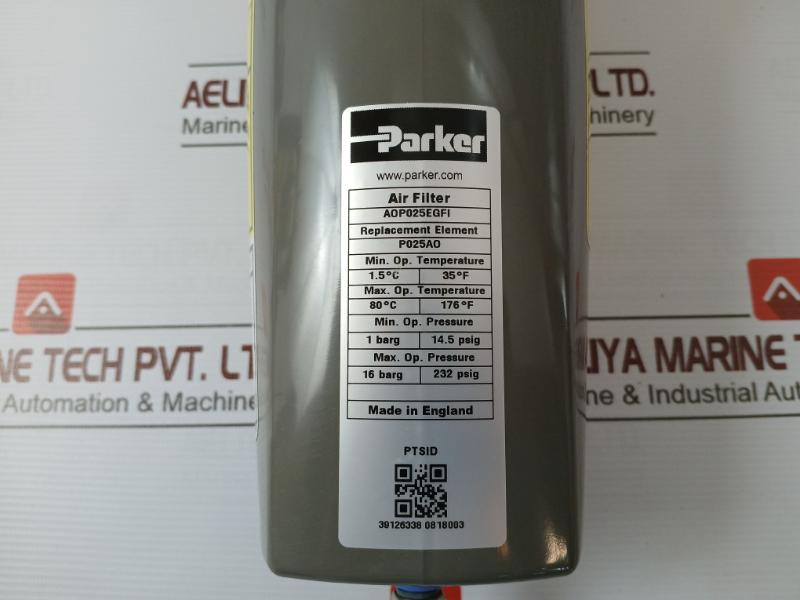 Parker Aop025Egfi Oil-x Compressed Air Filter P025Ao 39126338 0818003