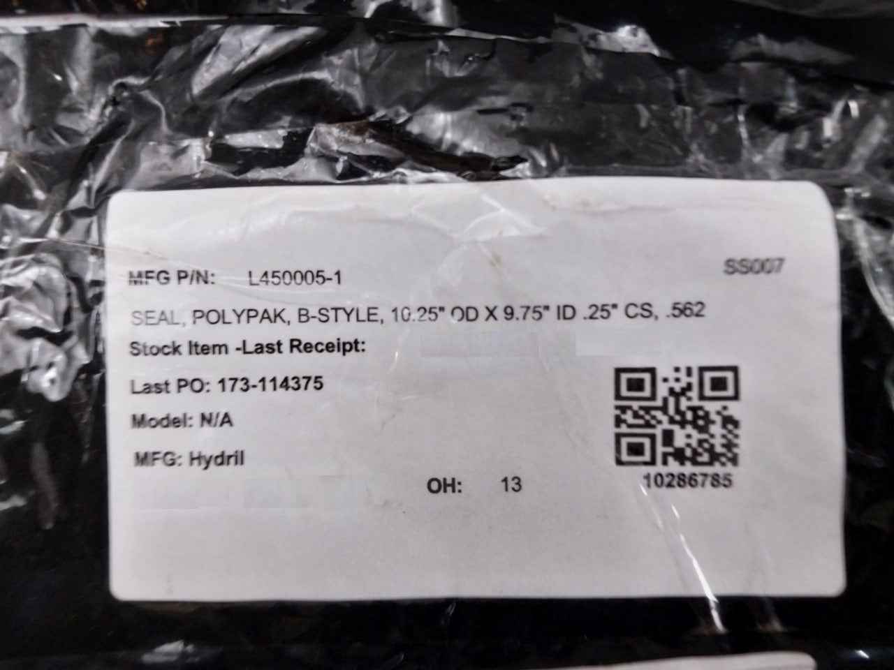 Parker Hannifin L450005-1 Type B Polypak Seal P4615 9 3/4 X 10 1/4 Ss007