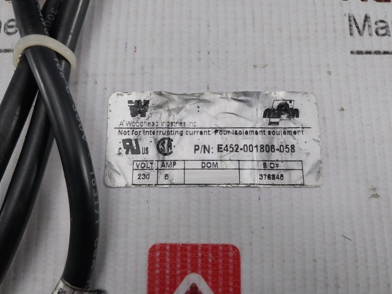 Parker E452-001806-058 Solenoid Valve 230V Ac 6/5A 8W