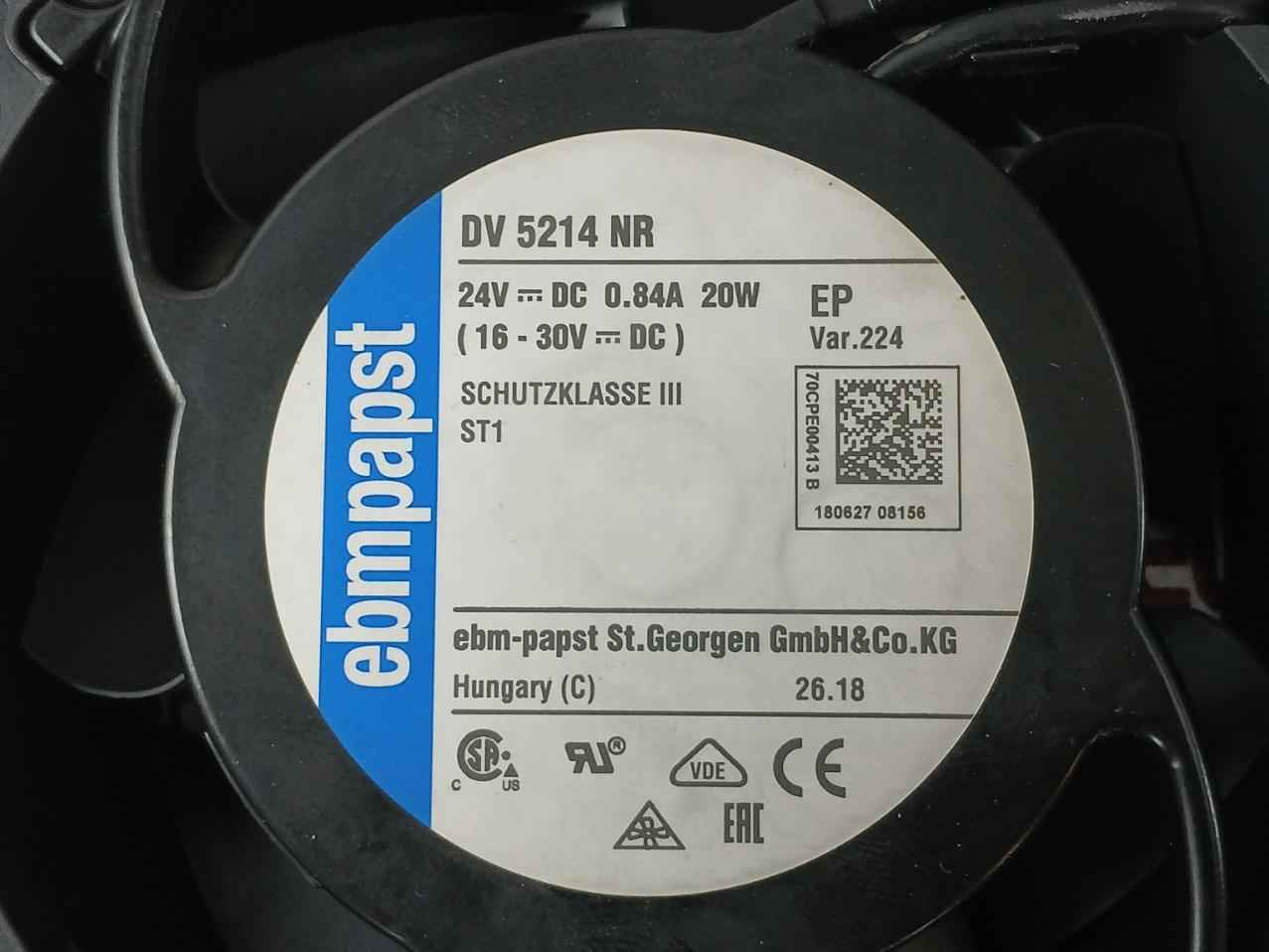 Part No: Dv 5214 Nr Axial Cooling Fan 24Vdc 20W Brand Ebm-papst