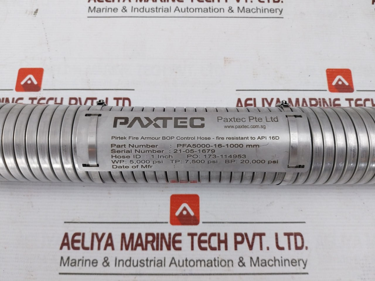 Paxtec Pfa5000-16-1000 Mm Stainless Steel Bop Control Hose 1" 16D5K1In-ss316