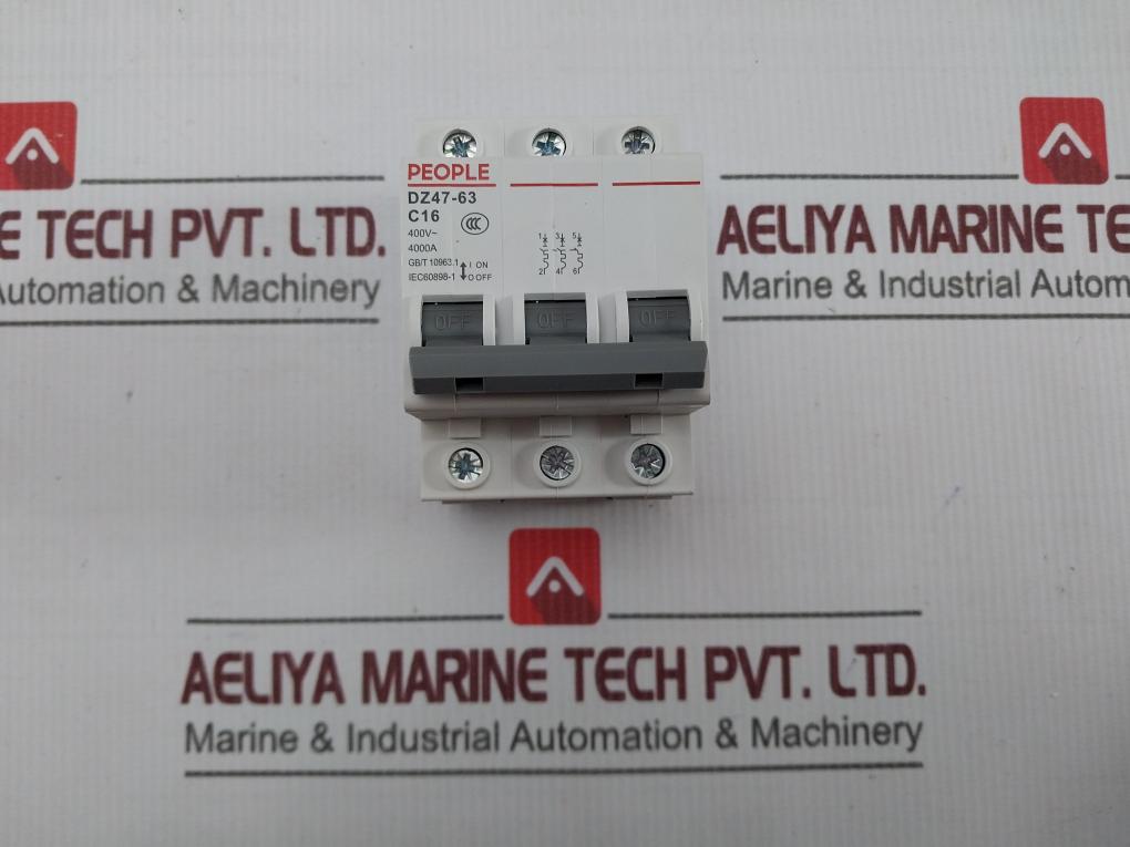 People Electric Dz47-63 3 Pole Miniature Circuit Breaker 400V 4000A