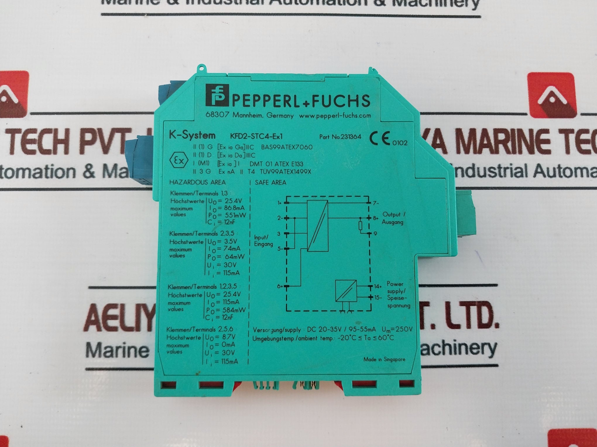 Pepperl+Fuchs K-System KFD2-STC4-EX1 Transmitter Power Supply 231364