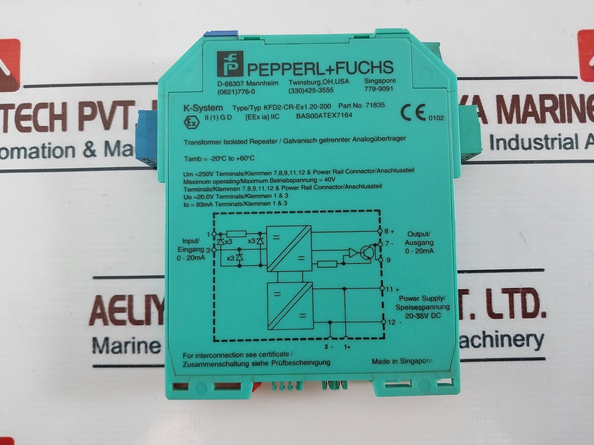 Pepperl+Fuchs Kfd2-cr-ex1.20-200 Transformer Isolated Repeater 71835