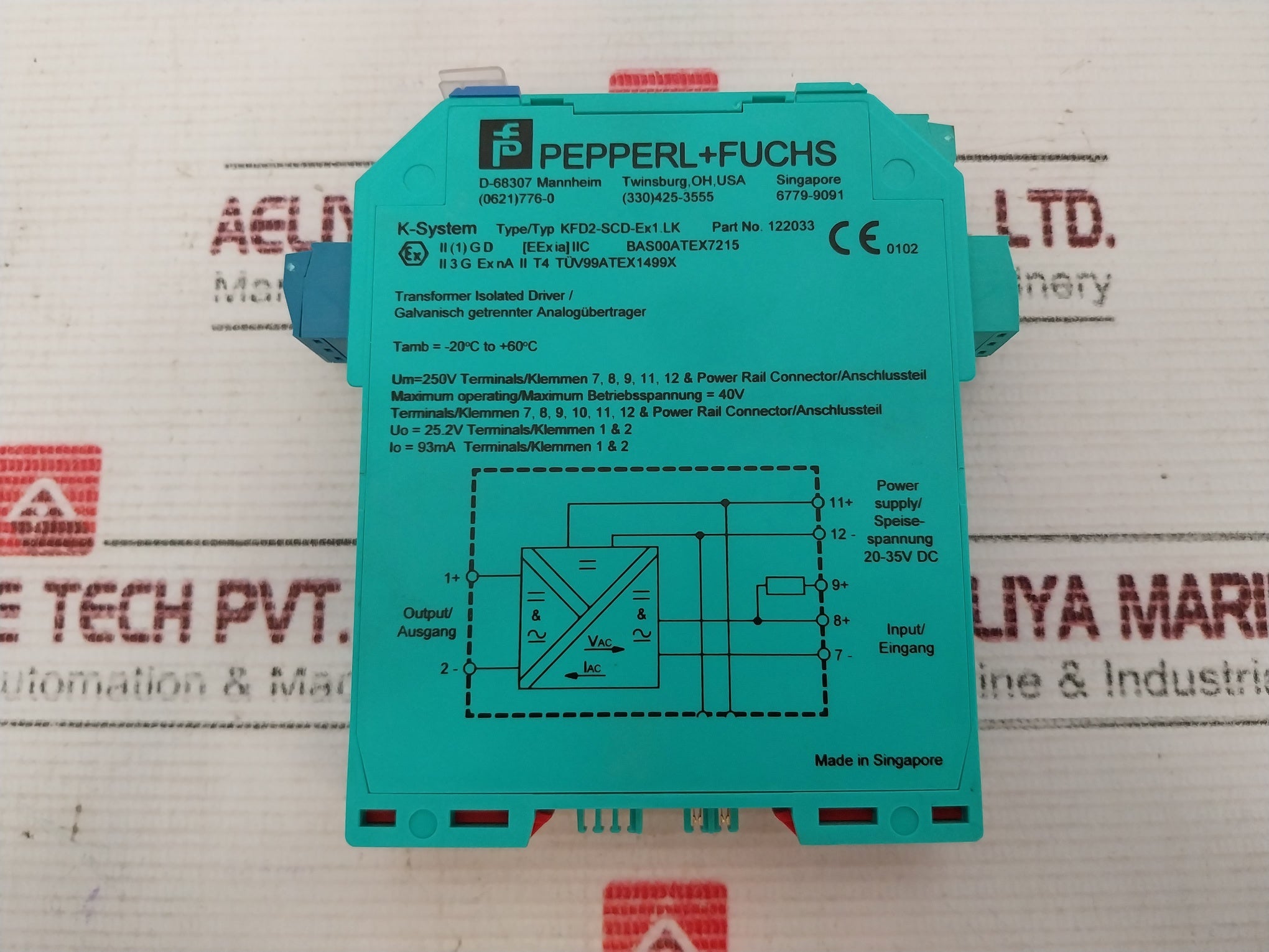 Pepperl+Fuchs Kfd2-scd-ex1.Lk Transformer Isolated Driver 122033 93Ma