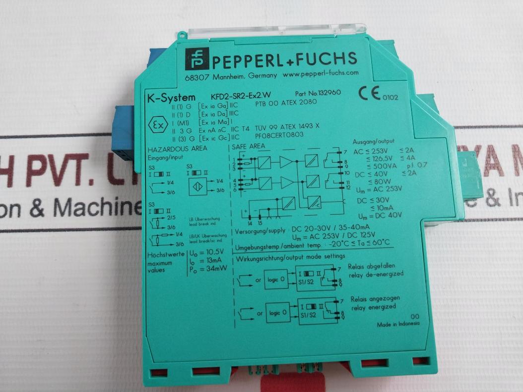 Pepperl+Fuchs Kfd2-sr2-ex2.W K-system Switch Amplifier 40V 2A 80W