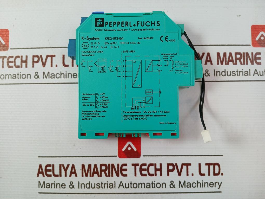 Pepperl+Fuchs Kfd2-ut2-ex1 Temperature Converter 550Ω -20˚C Tamb 60˚C