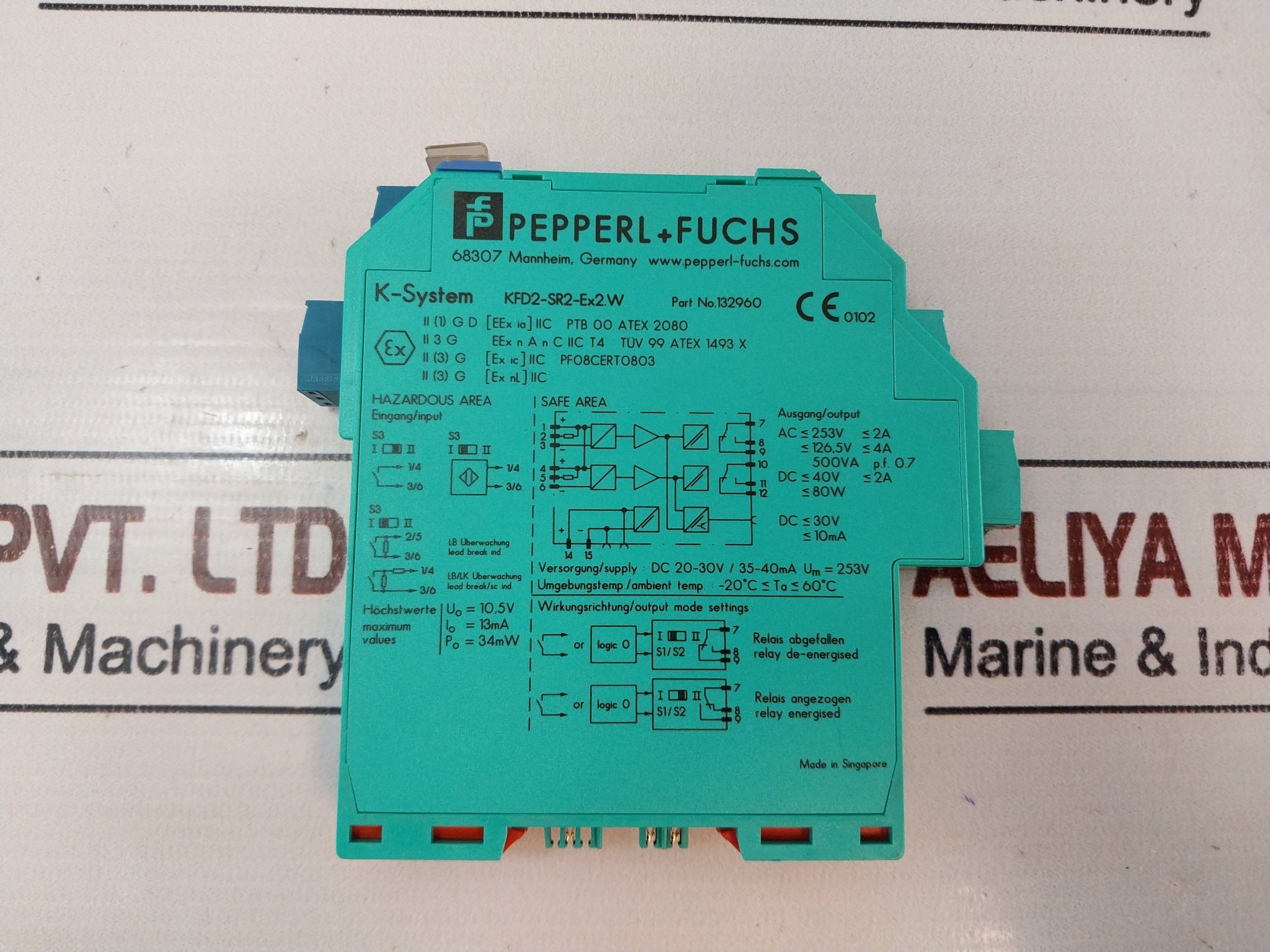 Pepperl+Fuchs Kfd2-sr2-ex2.W Switch Amplifier 2-channel Isolated Barrier