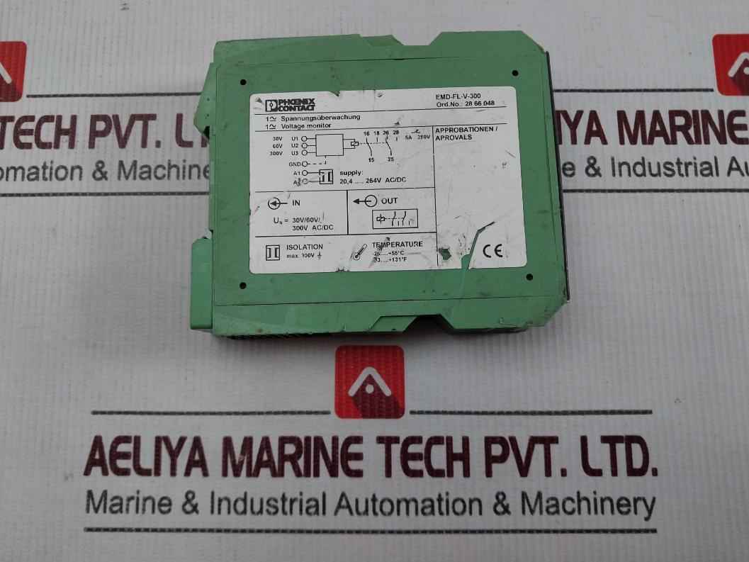 Phoenix Contact Emd-fl-v-300 1 Phase Voltage Monitor Relay 20.4-264 V Ac/Dc