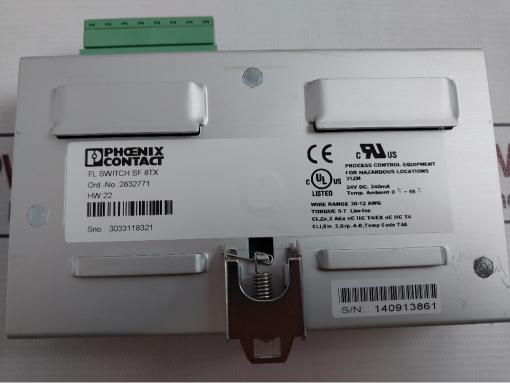 Phoenix Contact Fl Switch Sf 8Tx Industrial Ethernet Switch 2832771 24Vdc 240Ma