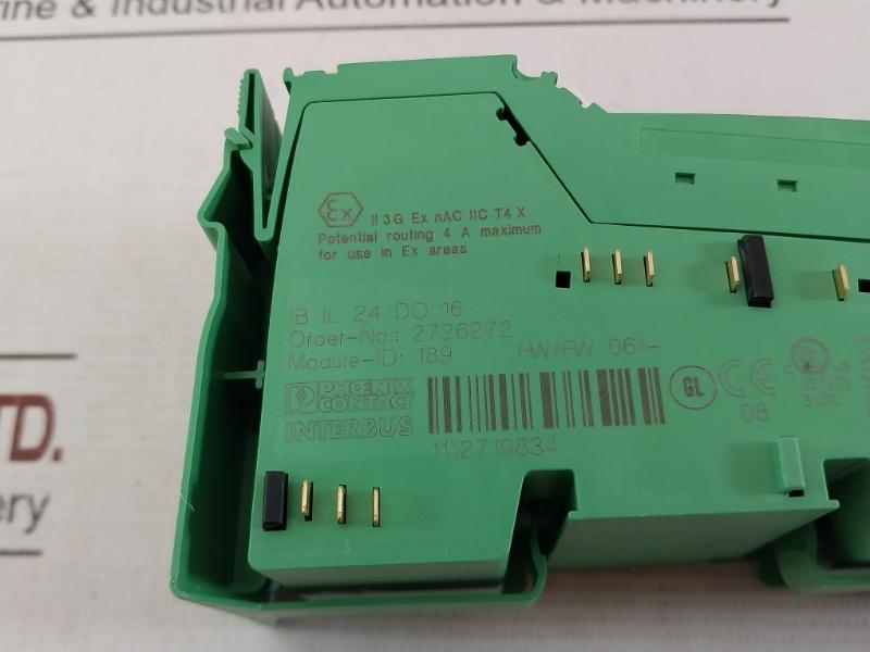 Phoenix Contact Ib Il 24 Do 16 Digital Module Potential Routing 4A Maximum 60°C Hw/Fw 06/-