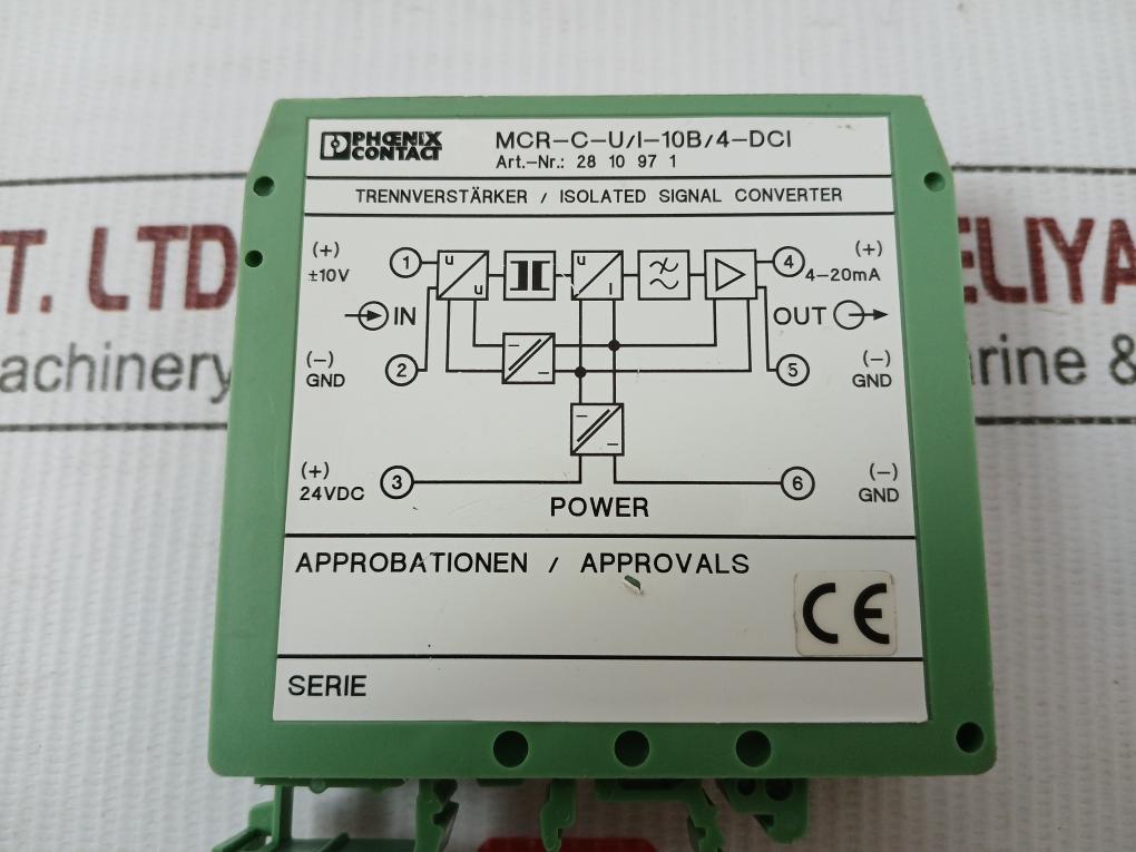 Phoenix Contact Isolated Signal Converter 20...30V,55Ma Part No Mcr-c-u/I-10B/4-dci