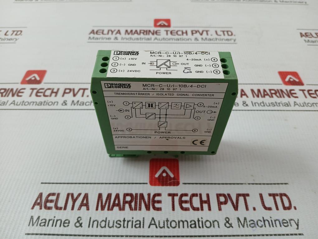Phoenix Contact Isolated Signal Converter 20...30V,55Ma Part No Mcr-c-u/I-10B/4-dci