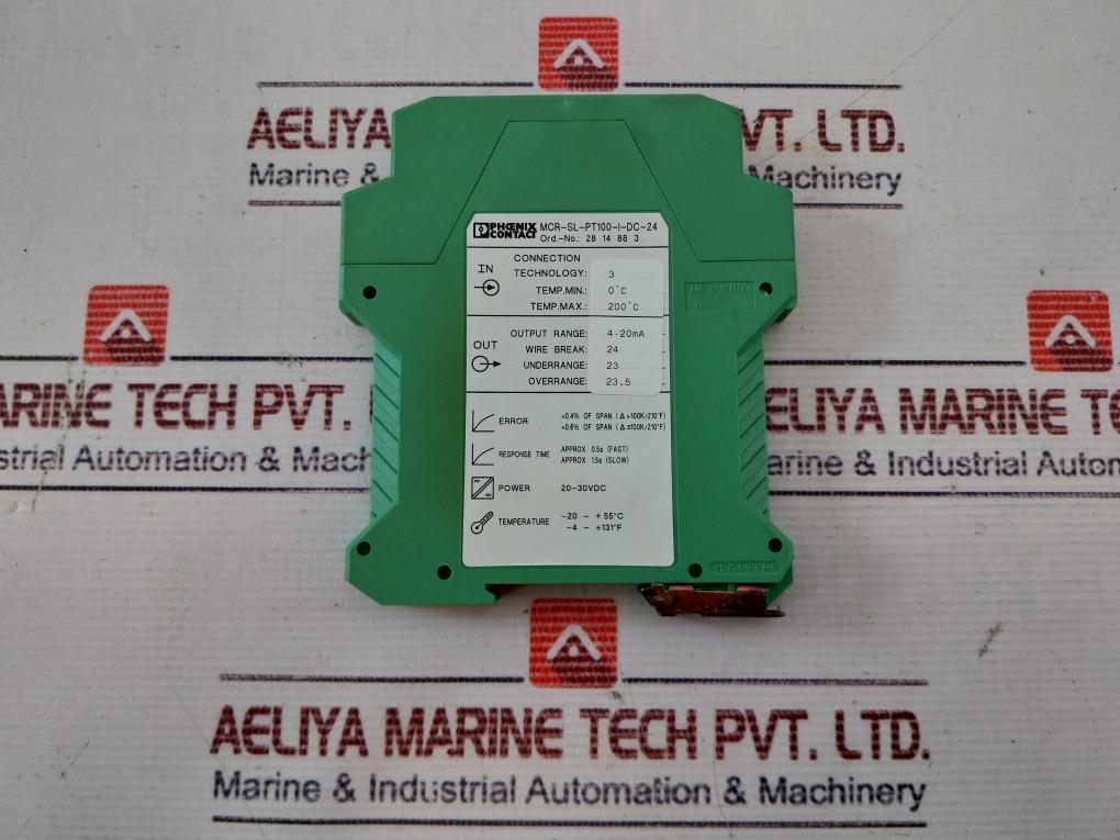 Phoenix Contact Mcr-sl-pt100-i-dc-24 Temperature Transducer 28 14 88 3 100 Gm