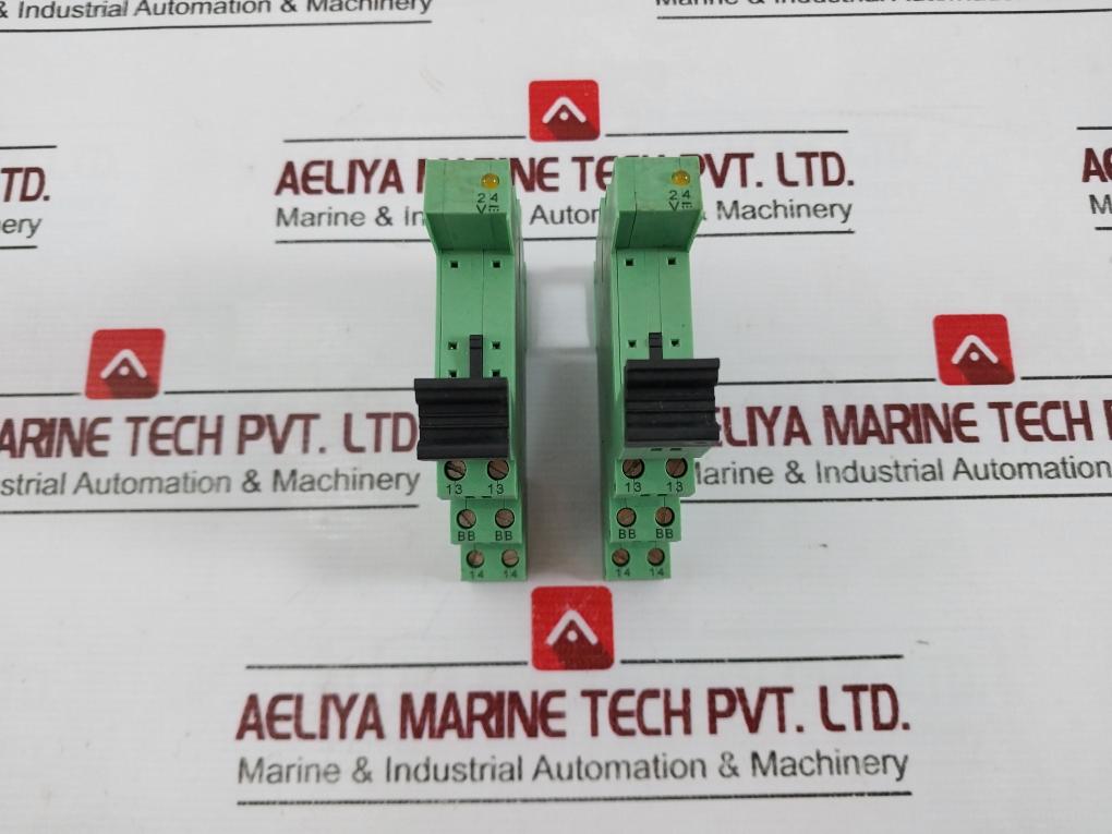 Lot of 2X PHOENIX CONTACT PLC-BSC-24DC/1IC/ACT Relay Base Module 2967837 24V