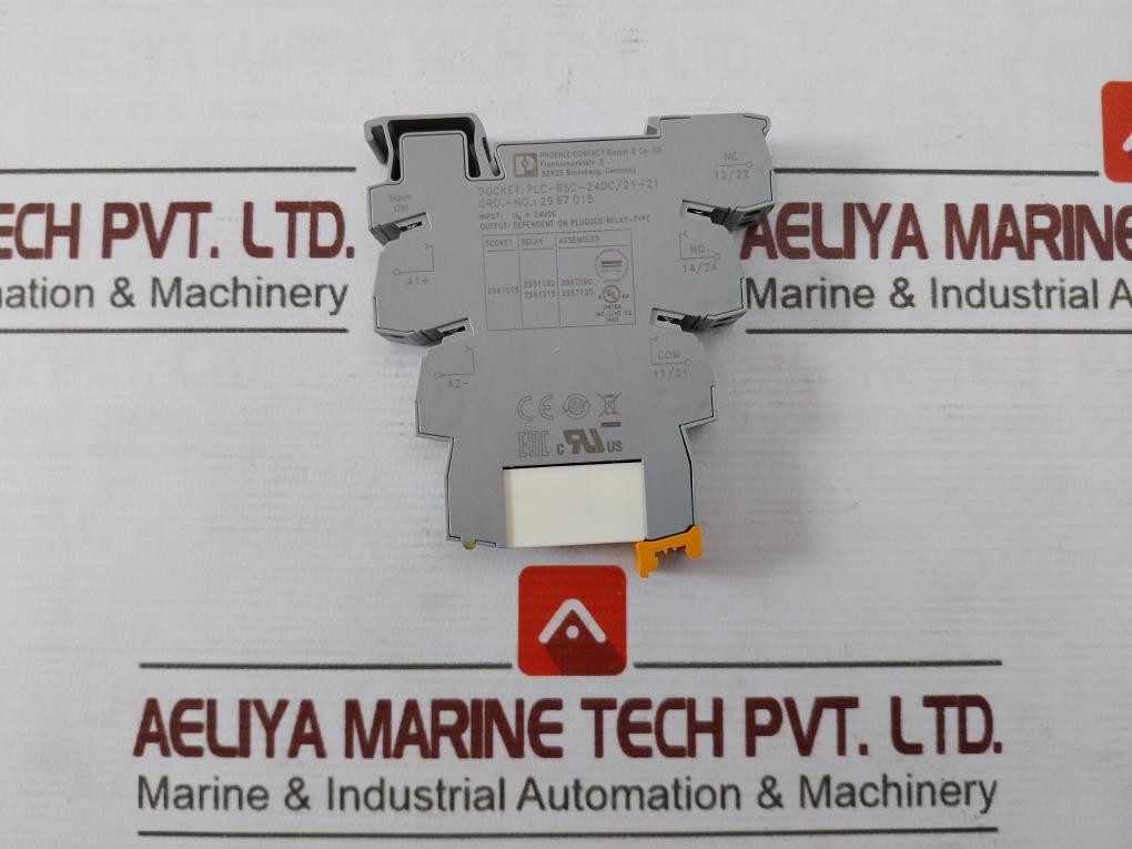 Lot of 2X Phoenix Contact PLC-BSC-24DC/21-21 Relay Base 2961192 2961215 24VDC