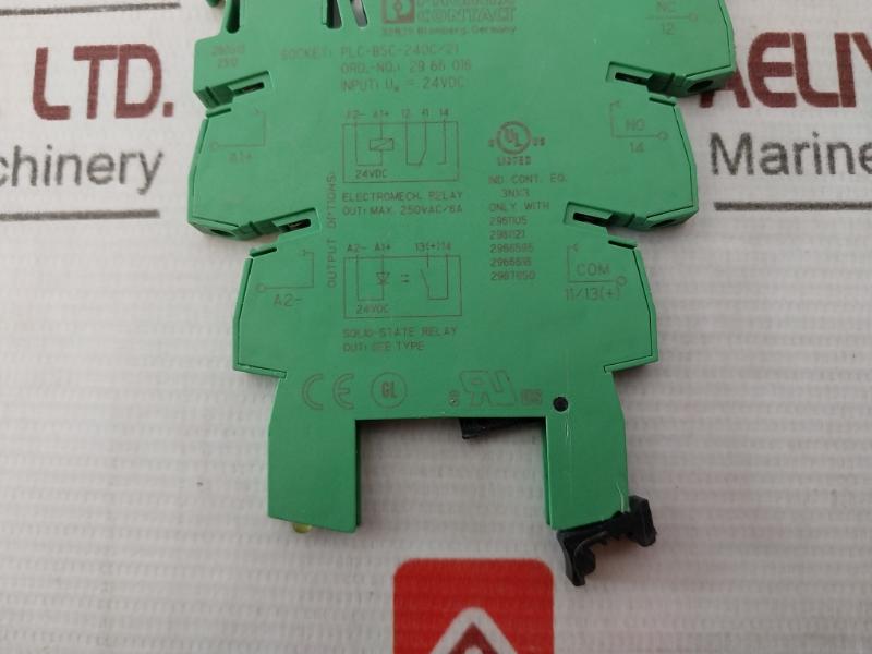 Phoenix Contact Plc-bsc-24Dc/21 Relay Base 250Vac/6A 24Vdc 280513 2312