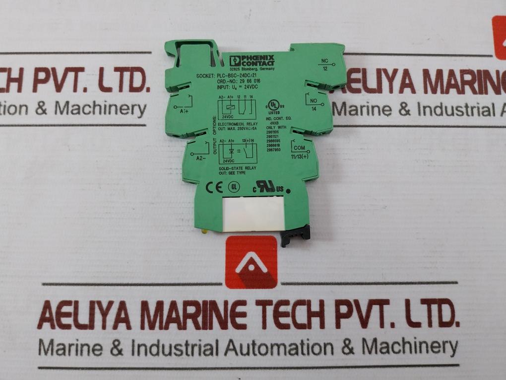 Phoenix Contact Plc-bsc-24Dc/21 Relay Base 29 66 016 24Vdc
