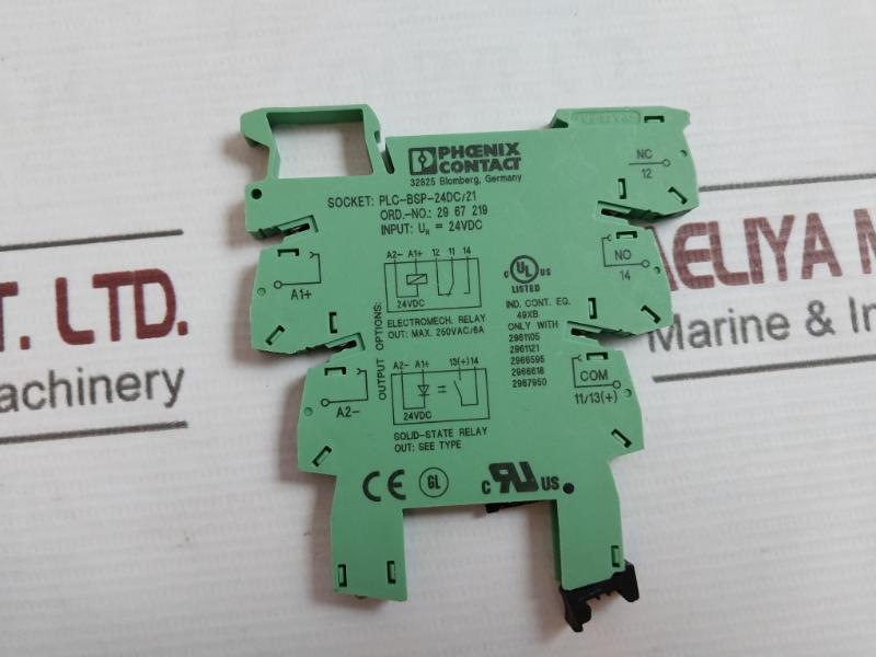 Phoenix Contact Plc-bsp-24Dc/21 Max.250Vac/6A Relay Base Plc Terminal Block